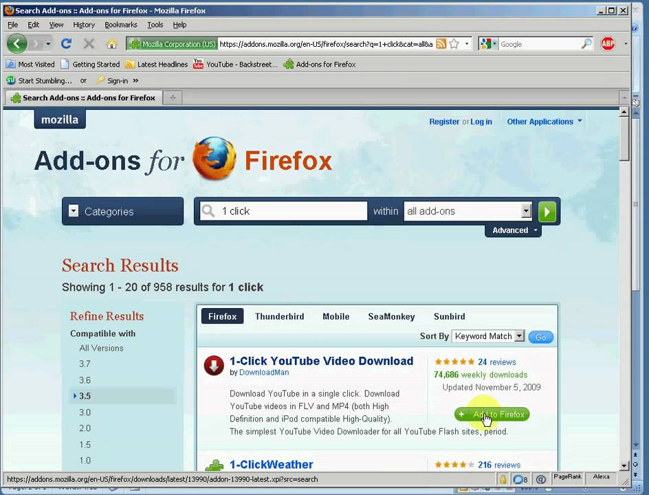 firefox addon download videos